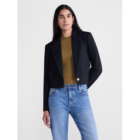 Scoop Women's and Women's Plus Ribbed Back Blazer, Sizes XS-4X