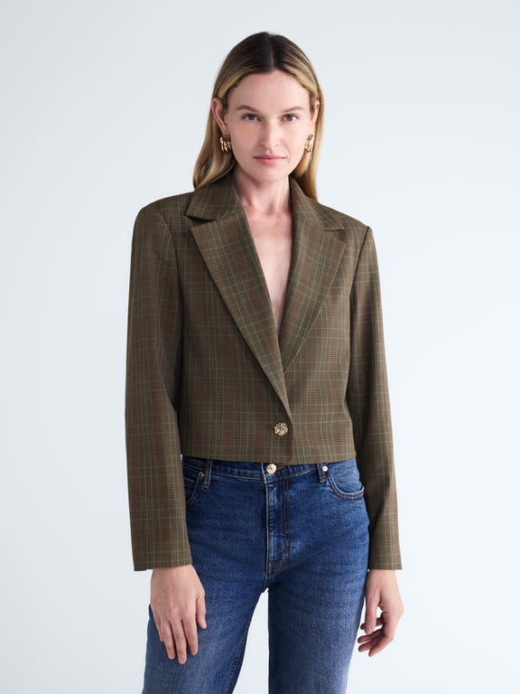 Women's and Women's Plus Ribbed Back Blazer, Sizes XS-4X