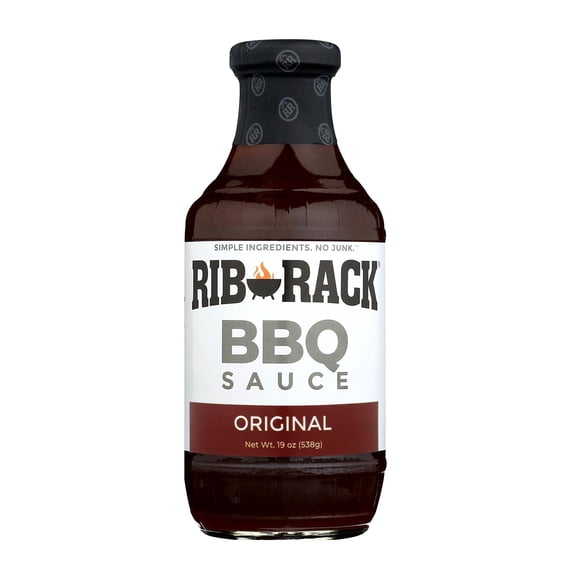 RIB RACK - Natural BBQ Sauce for Marinades and Dipping - 19 Oz, Case of 6