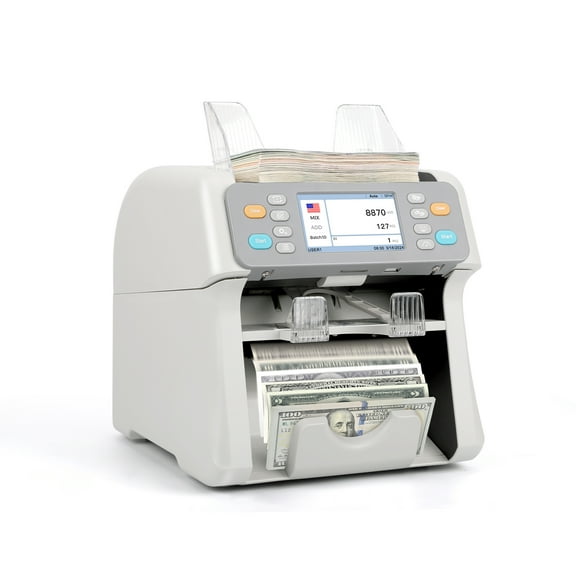 RIBAO MC-165 Two-Pocket Mixed Denomination Money Counter Machine, Value Counting, Bill Counter Multi Currency, CIS/UV/MG/IR Counterfeit Detection