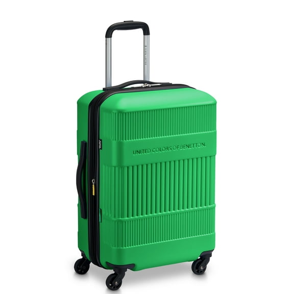 United Colors of Benetton x Delsey Paris, Ribbed Hardside 20" Carry-on Expandable Spinner Luggage, Green