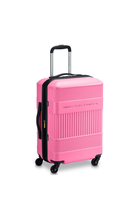 , Ribbed Hardside 20" Expandable Carry-on Spinner Luggage, Light Pink