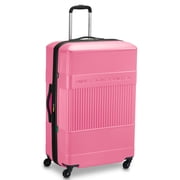 United Colors of Benetton x Delsey Paris, Ribbed Hardside 29"Large Checked Expandable Spinner Luggage, Light Pink
