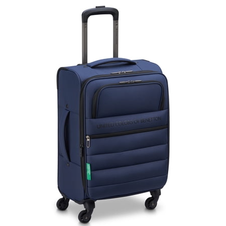 United Colors of Benetton x Delsey Paris Ribbed Softside 20" Expandable Spinner Luggage, Navy