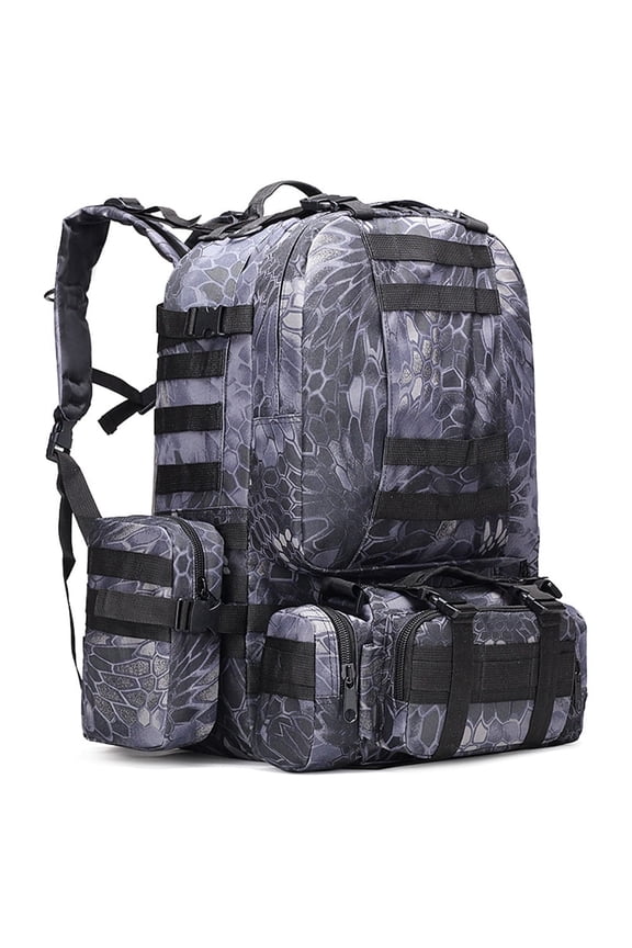 50L/ 4 in 1 Outdoor Built-up Camping Backpack Molle Rucksacks for Hiking Hunting Trekking Bag