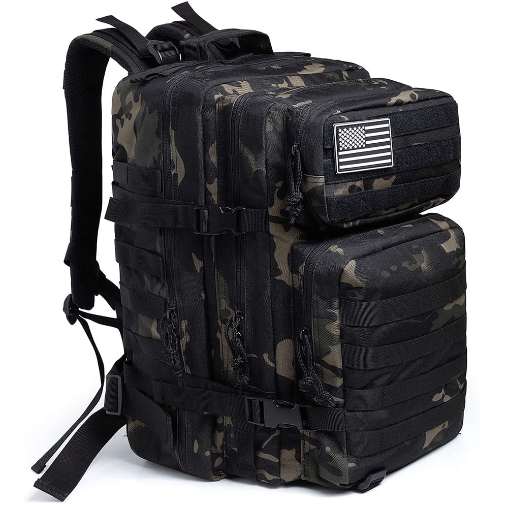RIBONGZ 50L Camping Backpack Large Multifunction Outdoor Sport Rucksack Molle Bag Backpacks