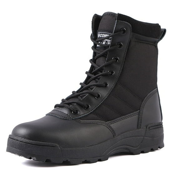 RIBONGZ Men's Safety Work Boots Anti-Slip Hiking Hunting Shoes Side Zipper Tactical Boots Breathable Desert Boots