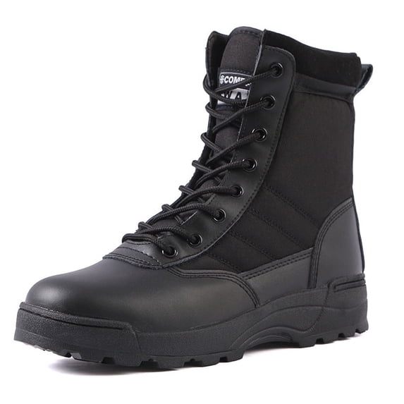 RIBONGZ Men's Safety Work Boots Anti-Slip Hiking Hunting Shoes Side Zipper Tactical Boots Breathable Desert Boots