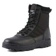 RIBONGZ Men's Safety Work Boots Anti-Slip Hiking Hunting Shoes Side Zipper Tactical Boots Breathable Desert Boots