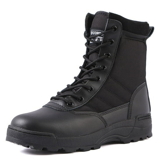 RIBONGZ Men's Safety Work Boots Anti-Slip Hiking Hunting Shoes Side Zipper Tactical Boots Breathable Desert Boots