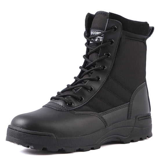 RIBONGZ Men's Safety Work Boots Anti-Slip Hiking Hunting Shoes Side Zipper Tactical Boots Breathable Desert Boots