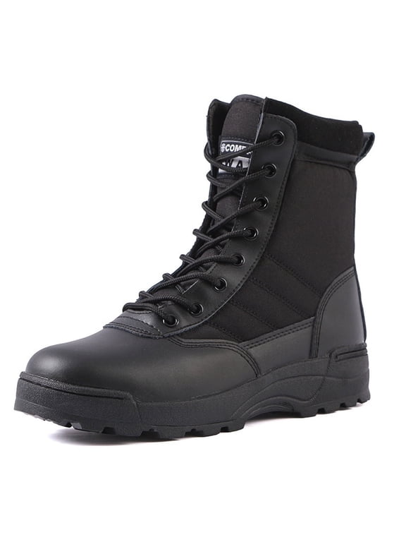 Men's Safety Work Boots Anti-Slip Hiking Hunting Shoes Side Zipper Tactical Boots Breathable Desert Boots