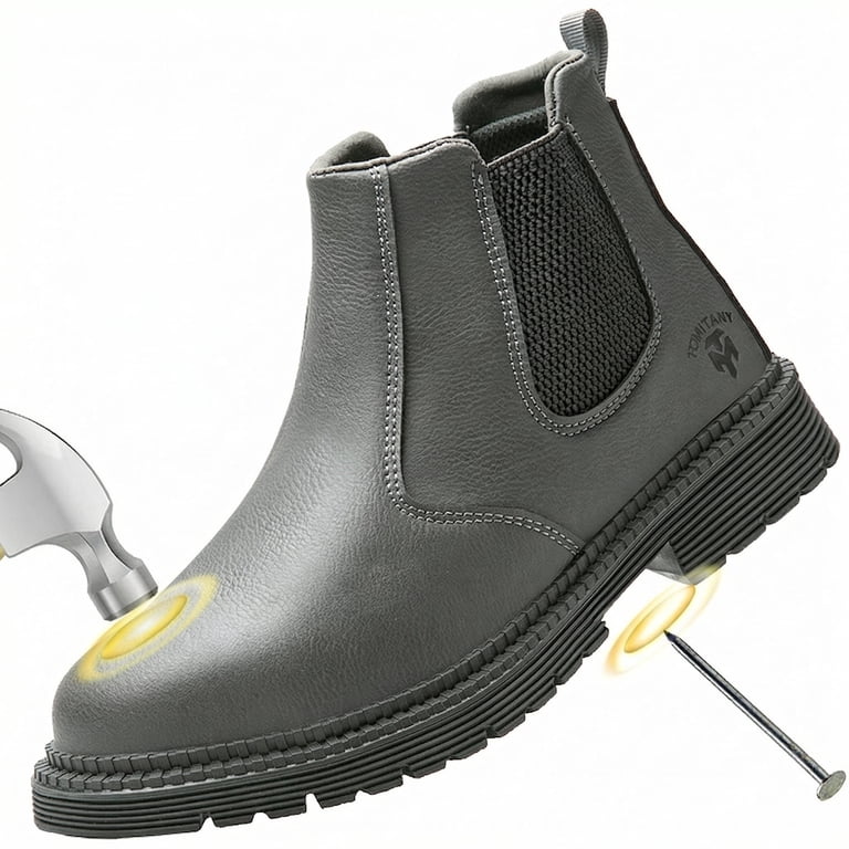 Waterproof Leather Chelsea Boots Men Pull-On Work Boots Xbuilt™ Chelsea Slip-On Leather Work Boot | SafetyGloves  main image 4