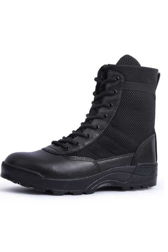 Ultralight Mens Duty Boots Tactical Work Boots Outdoor Hiking Motorcycle Boots,Black,8.5