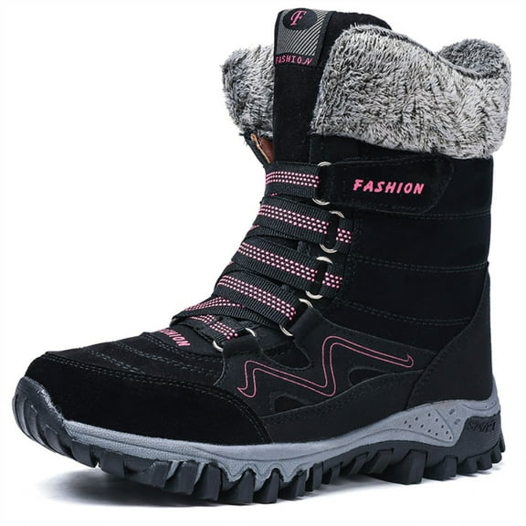 RIBONGZ Women Snow Boots Warm Winter Shoes
