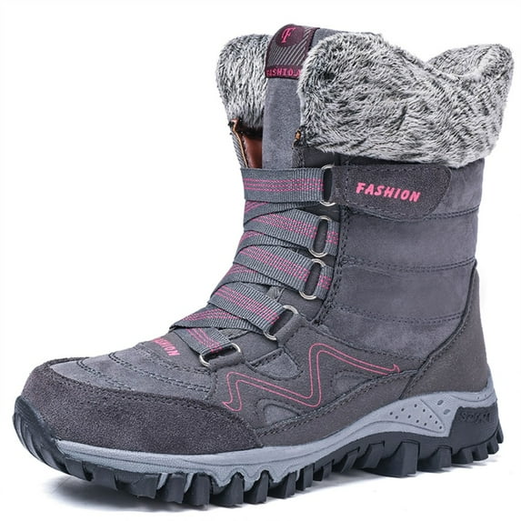 RIBONGZ Women Snow Boots Warm Winter Shoes