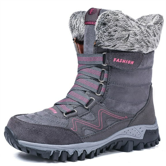 RIBONGZ Women Snow Boots Warm Winter Shoes