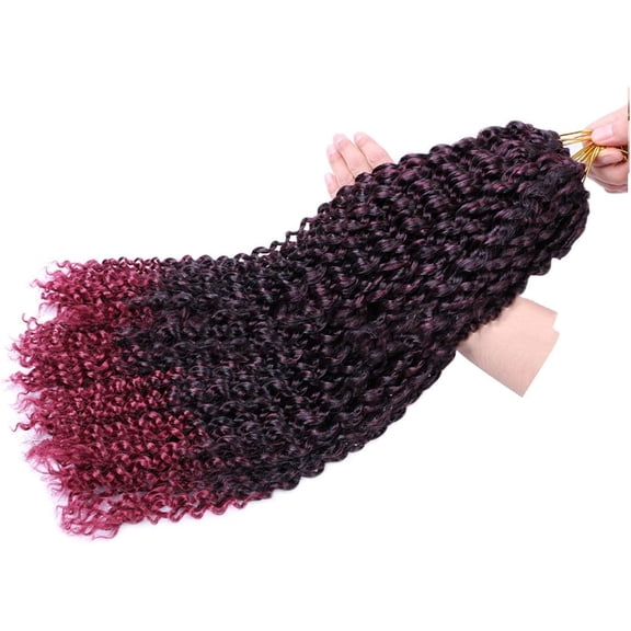 Aorsher Passion Twist Hair 3 Packs 18Inch Passion Twist Crochet Hair Water Wave Braiding Hair for Boho Braids, Butterfly Locs, Crochet Braids Ombre D