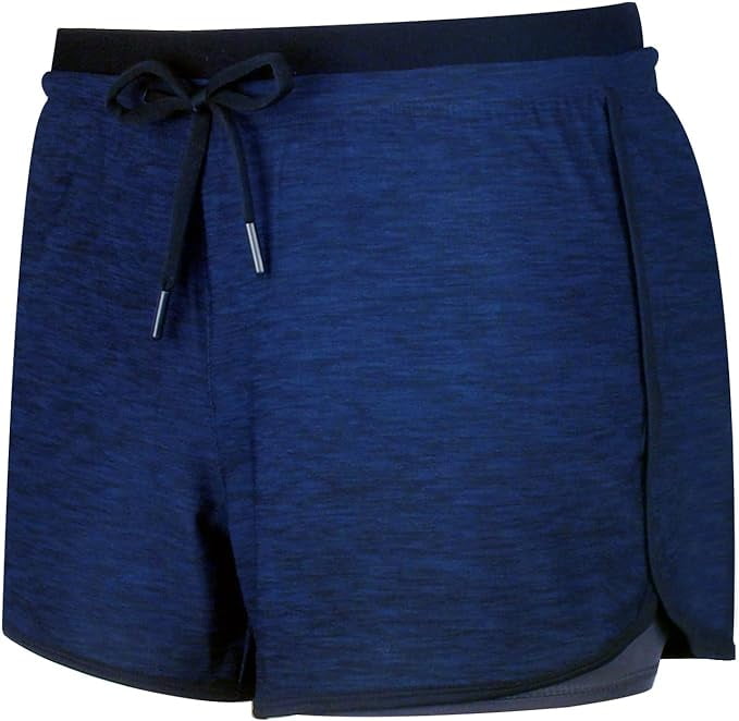 RIBOOM Women Workout Fitness Running Shorts Double Layer Active Yoga Gym Sport Shorts Walmart