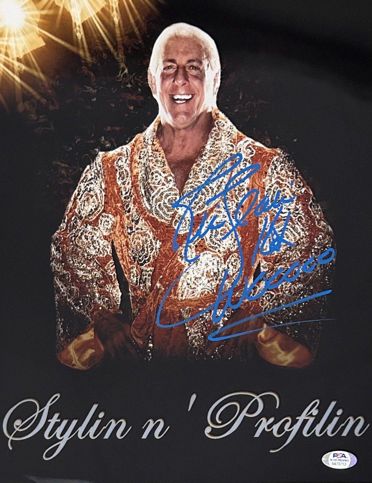 Paint Ric Flair RIC FLAIR AUTOGRAPHED 11x14 PHOTO PSA WWE WCW #9 16X WOOOO BLUE PAINT ...