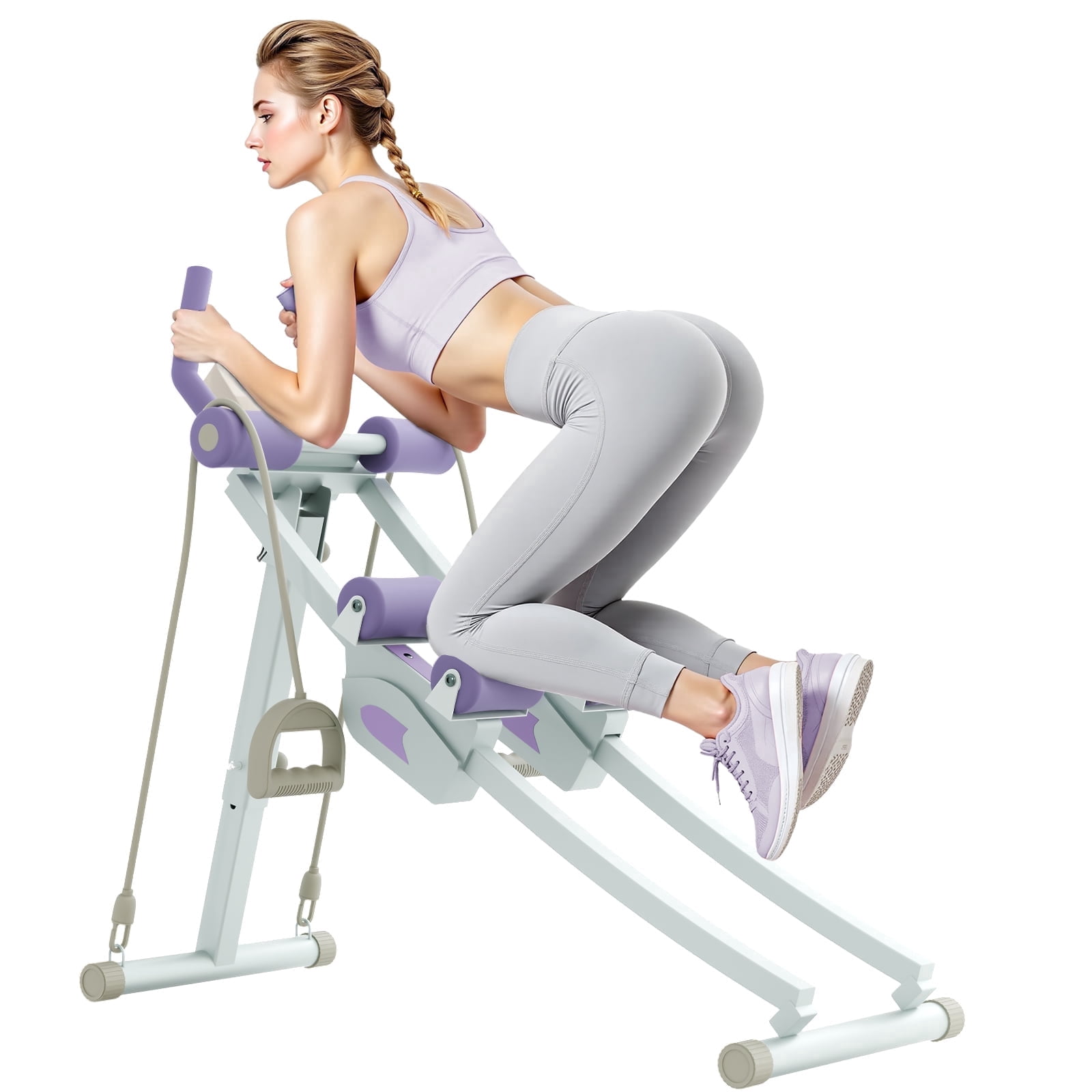Back Crunch Machine Core Workout RICAN Ab Fitness Crunch, Abdominal Workout Machine for Glider Roller ...