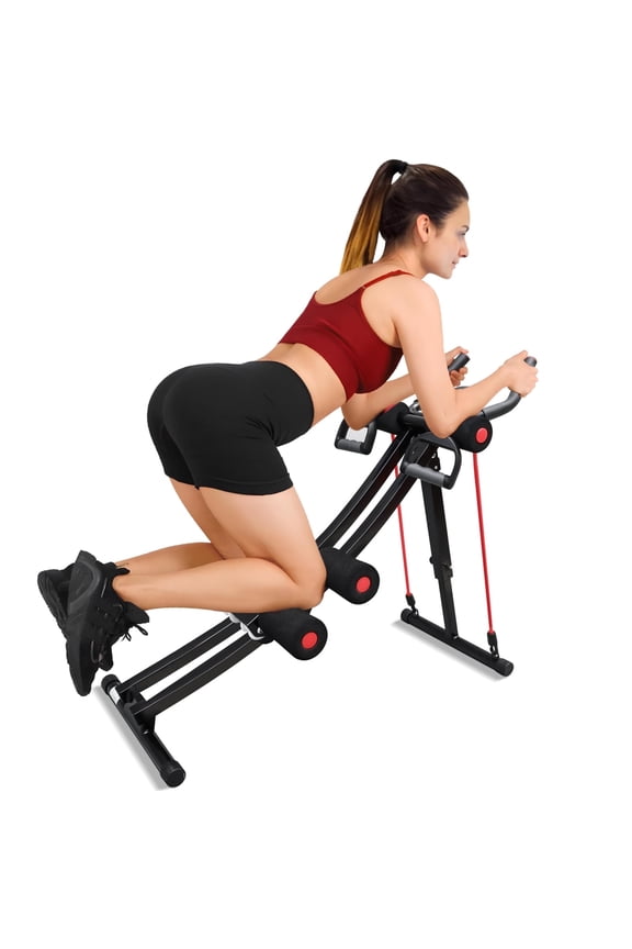 ALSO GO Ab Workout Equipment, Foldable Ab Machine Full Body Workout for Home Gym, Adjustable ab Trainer, Strength Training Exercise, Core & Abdominal Trainers, Max 440lbs with LCD Display