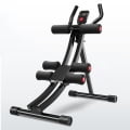 RICAN Adjustable Ab Machine Abdominal Trainers with LCD Display, Foldable with Knee Protection, Black and Red