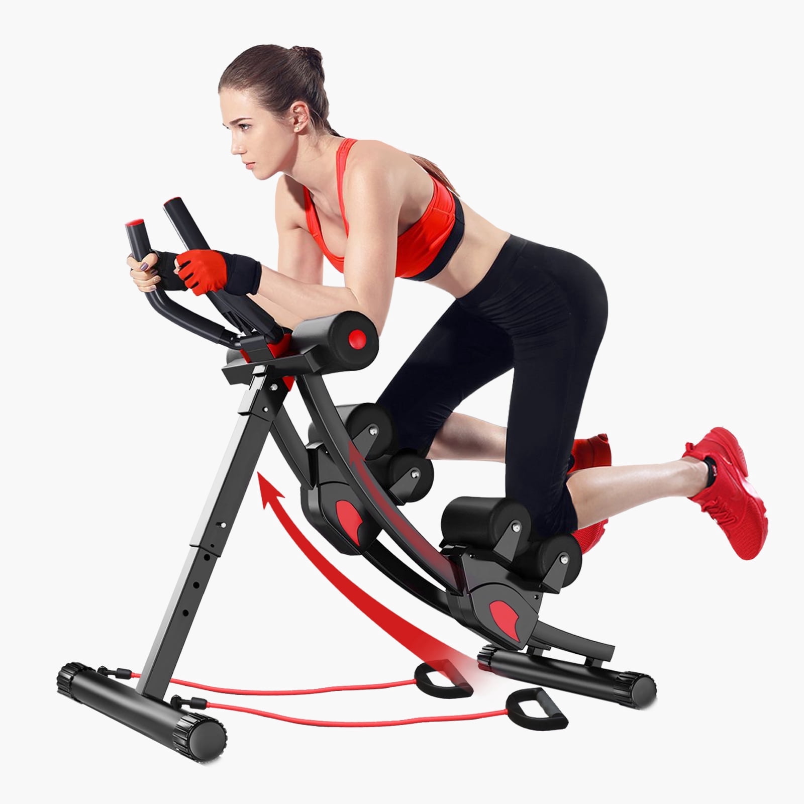 Rican Dual Track Ab Machine, Adjustable Foldable Ab Workout