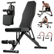 RICAN Weight Bench, Foldable 8-in-1 Workout Bench for Full Body Exercise, 1000lb Max Load, Adjustable Fitness Bench for Home Gym Strength Training