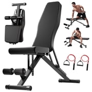 Weight Bench, Foldable 8-in-1 Workout Bench for Full Body Exercise, 1000lb Max Load, Adjustable Fitness Bench for Home Gym Strength Training