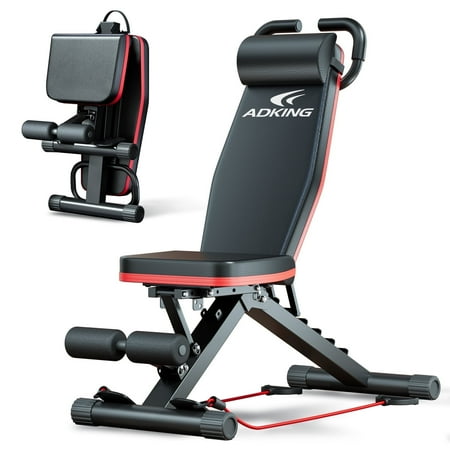 BAOKALER Weight Bench with U Shape Handle, Workout Bench with Resistance Bands, Bench Press, 1000 lbs