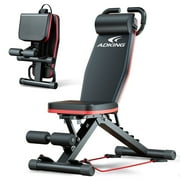 BAOKALER Weight Bench with U Shape Handle, Workout Bench with Resistance Bands, Bench Press, 1000 lbs
