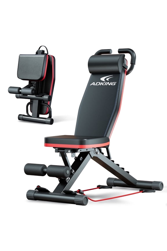 BAOKALER Weight Bench with U Shape Handle, Workout Bench with Resistance Bands, Bench Press, 1000 lbs