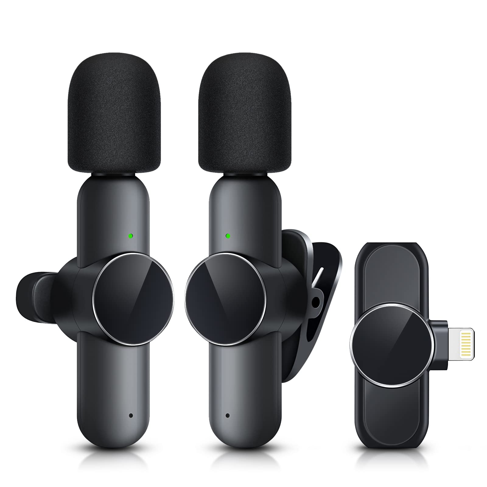 RICCHI 2 Pack Wireless Microphone Mini Mic for iPhone 714 iPad, Tiny