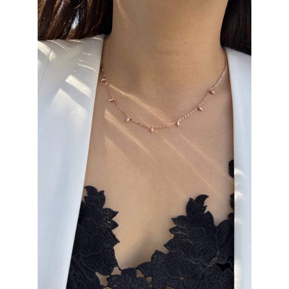 RICE 18K ROSE GOLD OVER STERLING SILVER CHAIN NECKLACE
