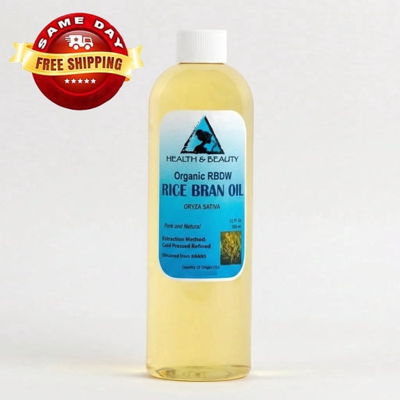 Rice Bran Oil Organic Carrier Unrefined Cold Pressed Virgin Raw Pure H&B Oils Center Co. 36 oz