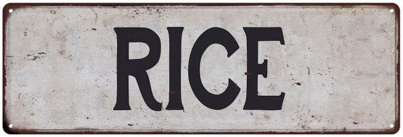Yes Rice Sign RICE Vintage Look Rustic Chic Metal Sign 6x18 106180036040 - Walmart.com