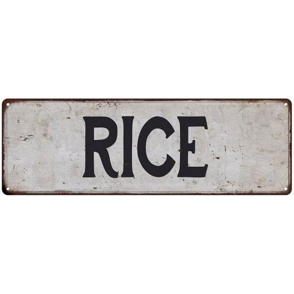 RICE Vintage Look Rustic Chic Metal Sign 6x18 106180036040