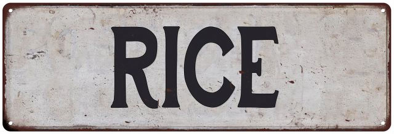 Loaded Rice Sign RICE Vintage Look Rustic Chic Metal Sign 8x24 108240036040 - Walmart.com