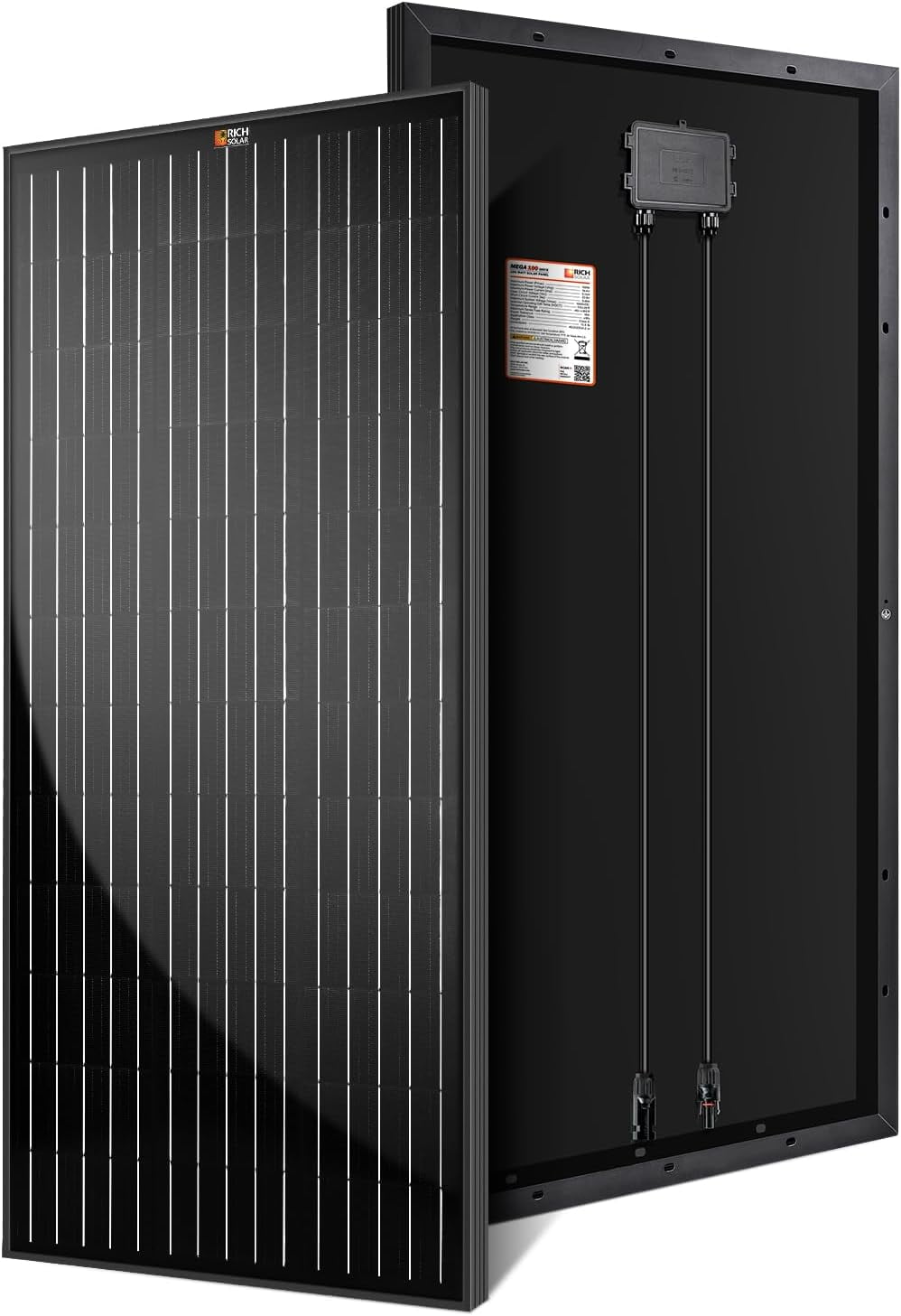 RICH SOLAR 100 Watt 12 Volt Premium Monocrystalline Solar Panel All Black