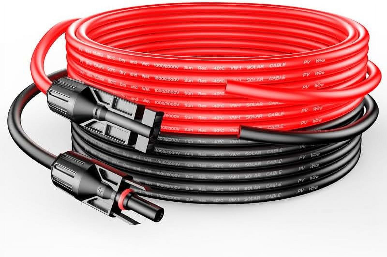 10 Feet Solar Panel Extension Cable Wire 10 gauge MC4 Male Connector to  Bare End