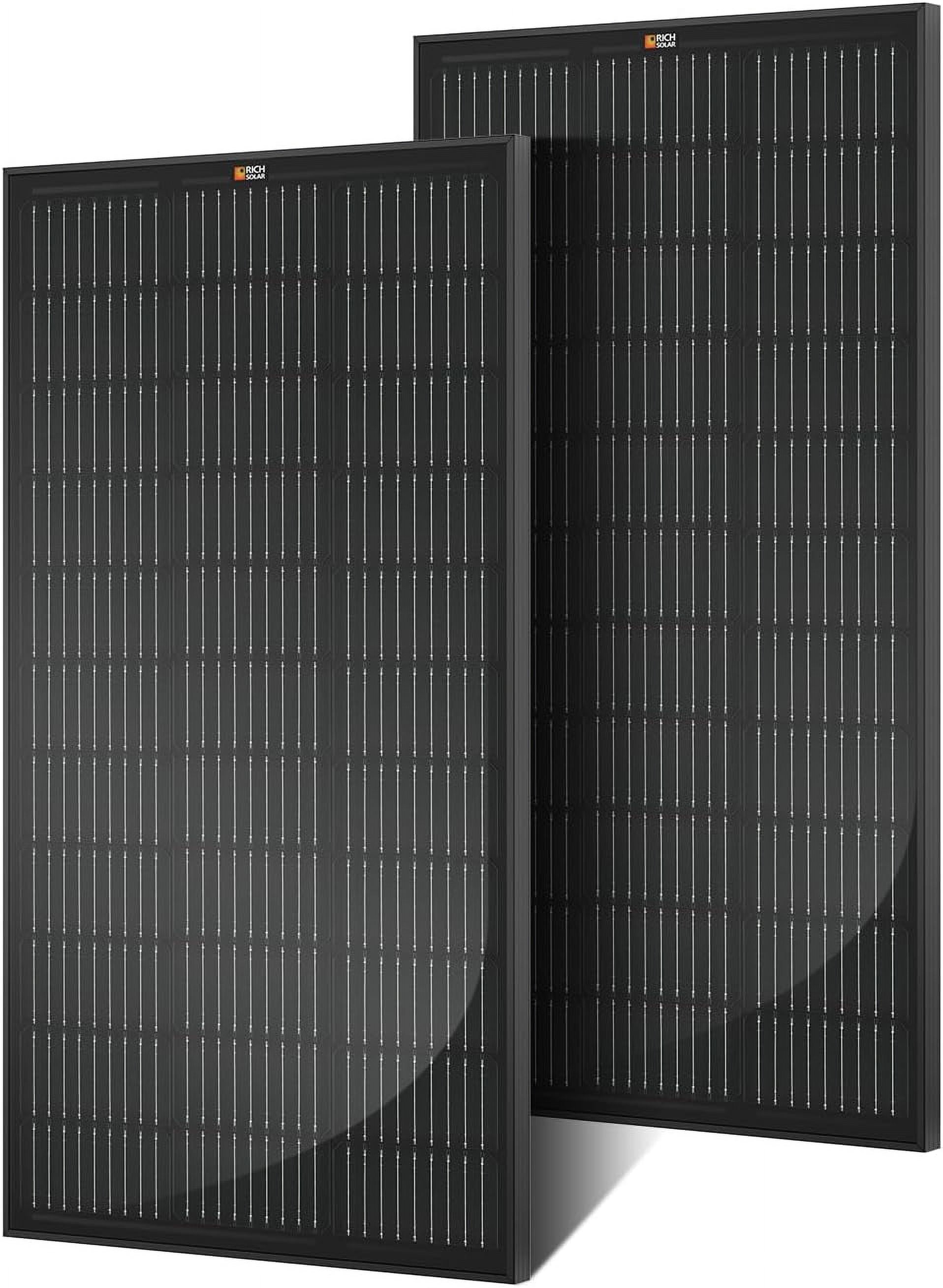 RICH SOLAR Premium 2 Pack of 100 Watt 12  Monocrystalline Solar Panel All Black