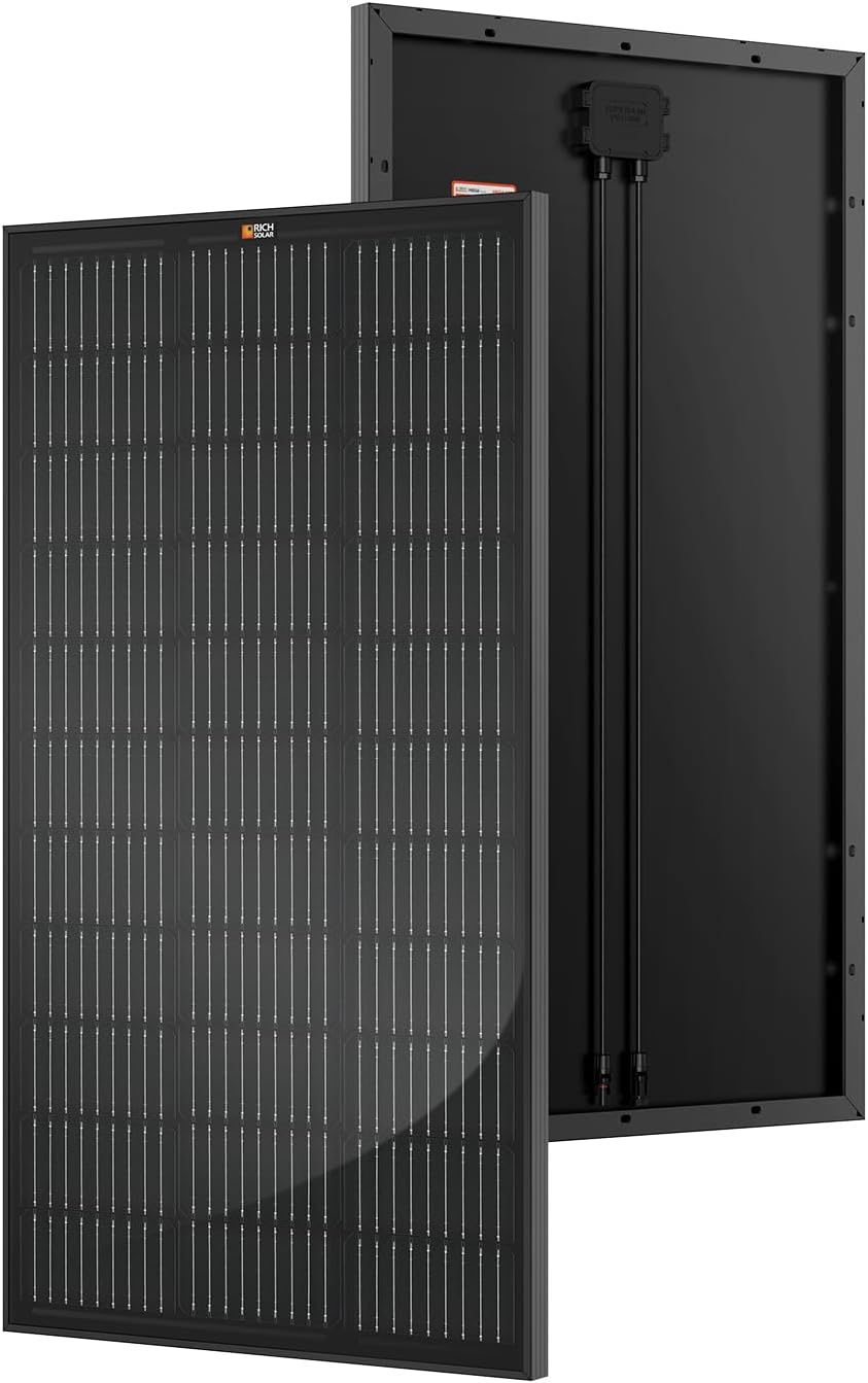 RICH SOLAR Premium 2 Pack of 100 Watt 12 Volt Monocrystalline Solar Panel All Black