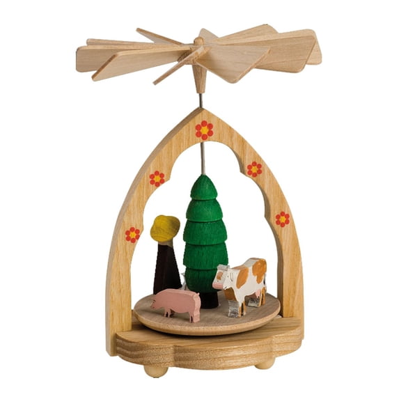 Alexander Taron 4.25" Richard Glaesser Farm Scene Mini Pyramid