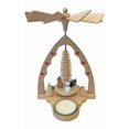 thumbnail image 1 of 8" Richard Glaesser Cats Christmas Pyramid Tea Light Candle Holder, 1 of 2
