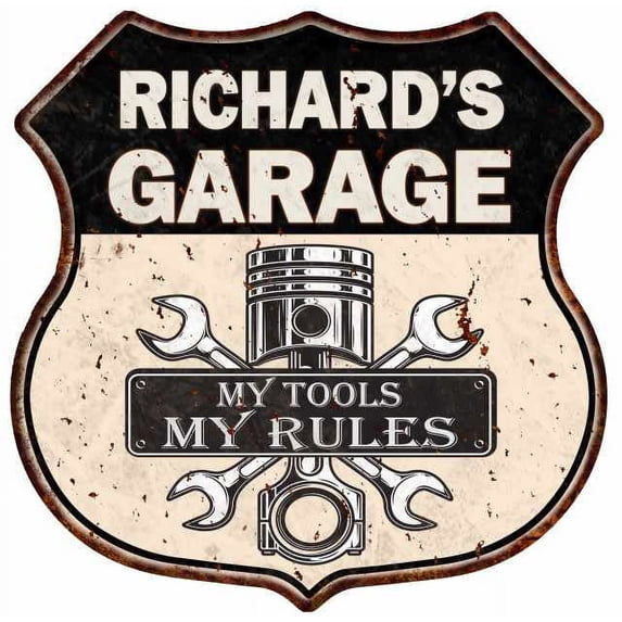 RICHARD'S Garage My Tools My Rules Sign 12x12 Metal Sign 211110024010