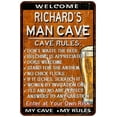 thumbnail image 1 of RICHARD'S Man Cave Rules Rusty Sign Garage Decor 8 x 12 High Gloss Metal 208120051431, 1 of 1