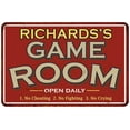 thumbnail image 1 of RICHARDS'S Game Room Sign Vintage Look 8 x 12 High Gloss Metal 208120001381, 1 of 1