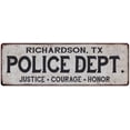 thumbnail image 1 of RICHARDSON, TX POLICE DEPT. Home Decor Metal Sign Gift 6x18 206180012245, 1 of 1