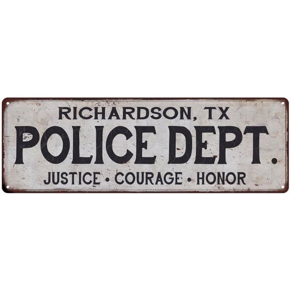 RICHARDSON, TX POLICE DEPT. Home Decor Metal Sign Gift 6x18 206180012245